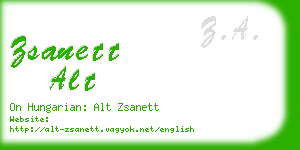 zsanett alt business card